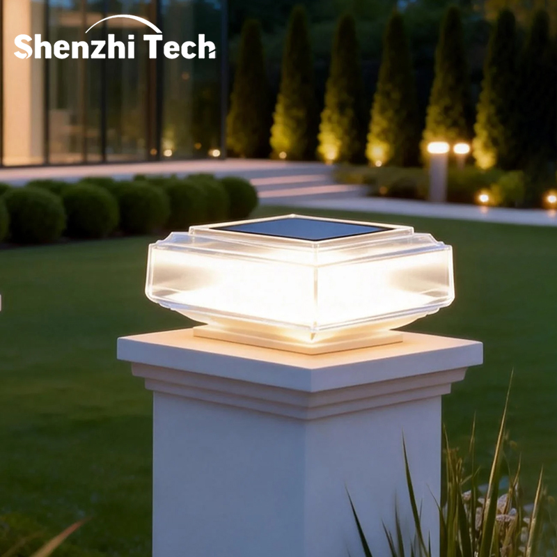 Outdoor Lighting On Fence - Luzes Solares Modernas Transparentes para Postes,