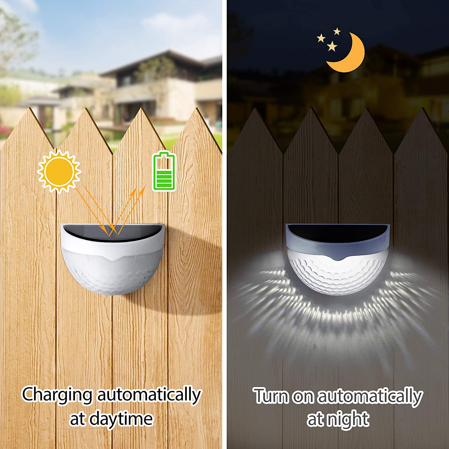 Luz Solar LED para Exterior, L - Outdoor Lighting On Fence avaliação e preço