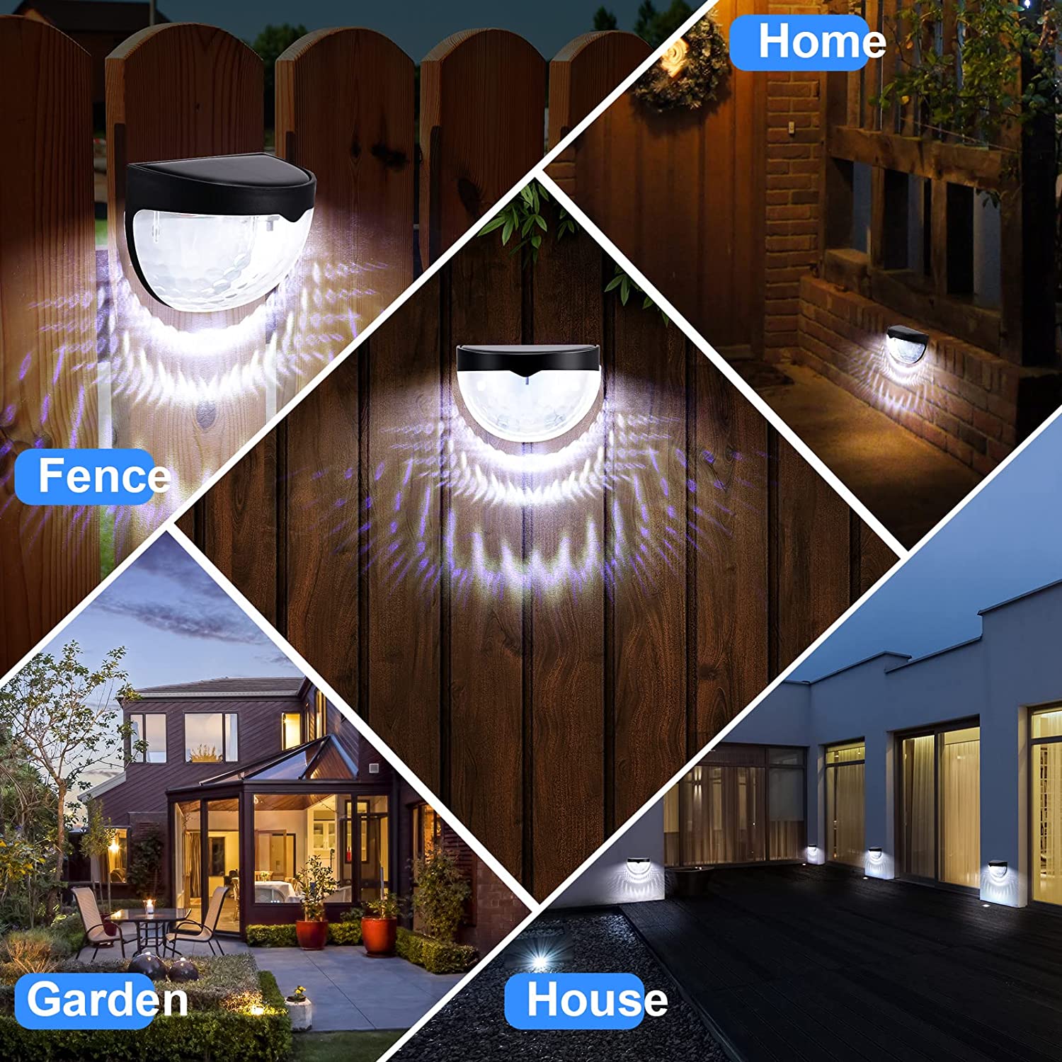 Luz Solar LED para Exterior, L - Outdoor Lighting On Fence avaliação e preço