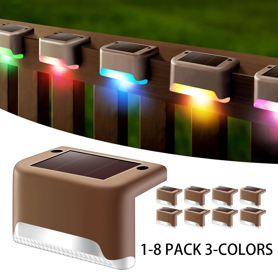 1-8 pacote led solar passo luz - Outdoor Lighting On Fence avaliação e preço