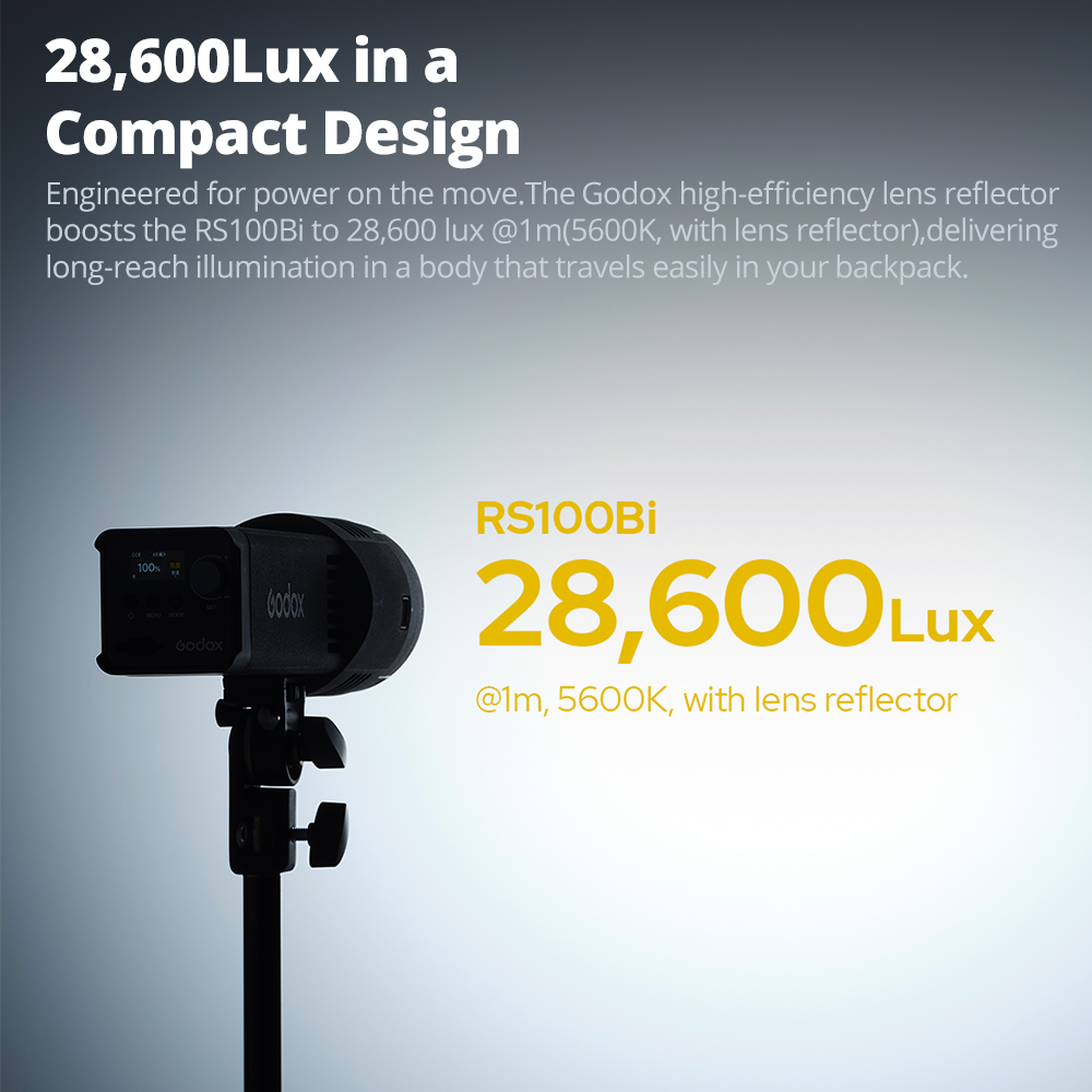 GODOX RS100Bi 28600Lux Luz de  - Outdoor Lighting Video Shooting avaliação e preço